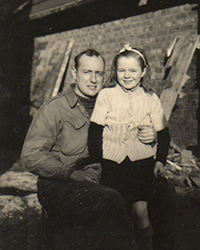 Leo Hury and a local child 'Alice' - American Ocupation zone, Bavaria, Germany, 1945